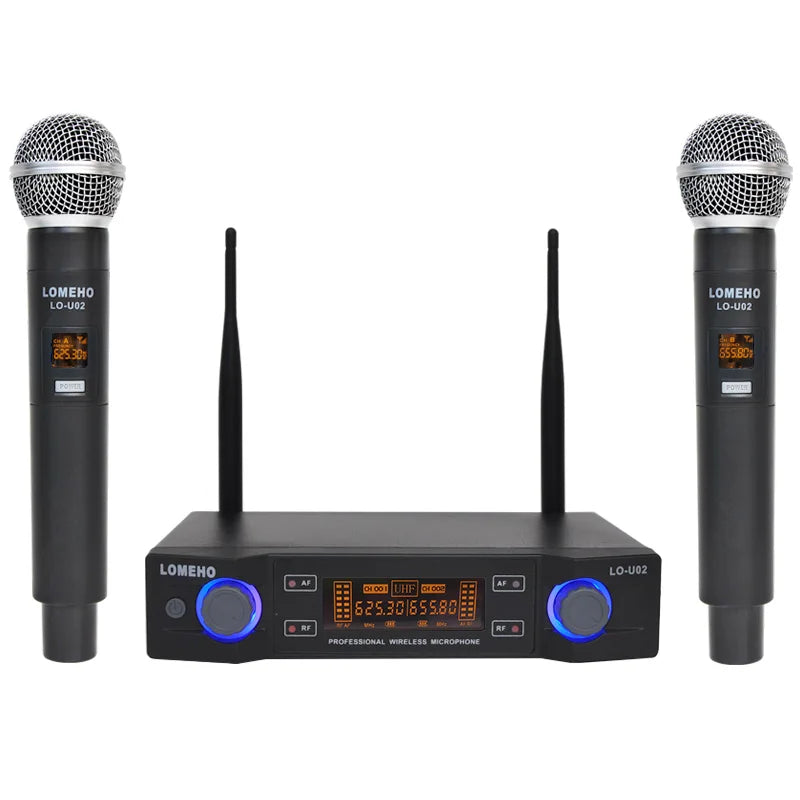 LOMEHO 2 Handheld Microphone Wireless Dual Channel