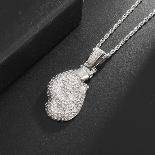 Iced Out Letter Savage Pendant Shiny Bing Cubic Zirconia Hip Hop Necklace Men\\\'s Cool Rock Rap Trend Jewelry