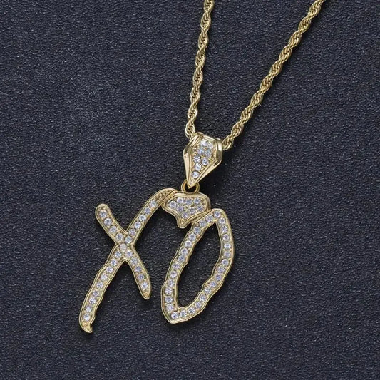 Iced Out Letter Savage Pendant Shiny Bing Cubic Zirconia Hip Hop Necklace Men\\\'s Cool Rock Rap Trend Jewelry