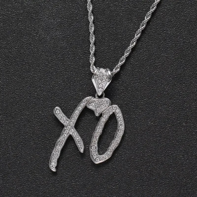 Iced Out Letter Savage Pendant Shiny Bing Cubic Zirconia Hip Hop Necklace Men\\\'s Cool Rock Rap Trend Jewelry