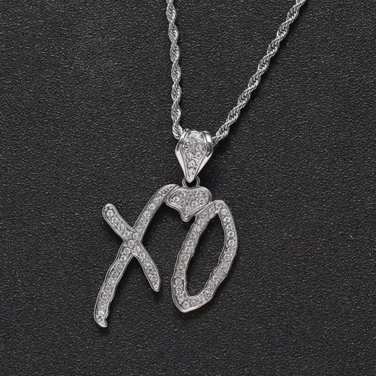 Iced Out Letter Savage Pendant Shiny Bing Cubic Zirconia Hip Hop Necklace Men\\\'s Cool Rock Rap Trend Jewelry