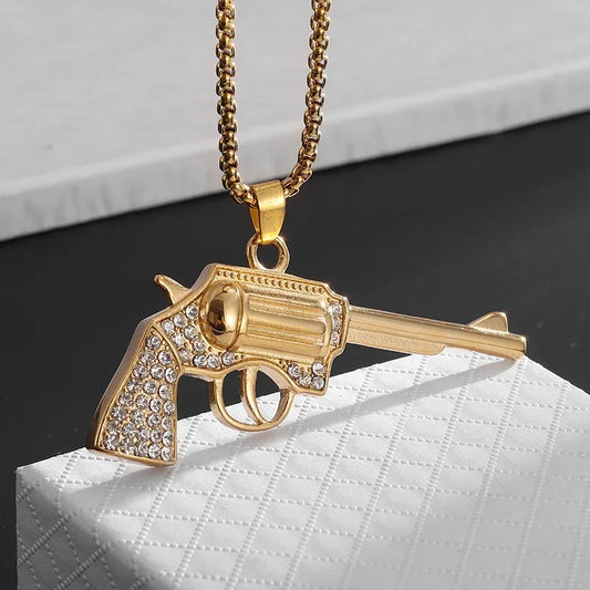 Iced Out Letter Savage Pendant Shiny Bing Cubic Zirconia Hip Hop Necklace Men\\\'s Cool Rock Rap Trend Jewelry